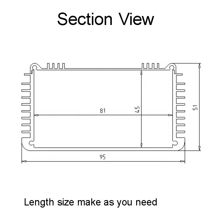 81x45mm Extruded Profile Switch Power Supply LED PCB Waterproof Aluminum Box Enclosure