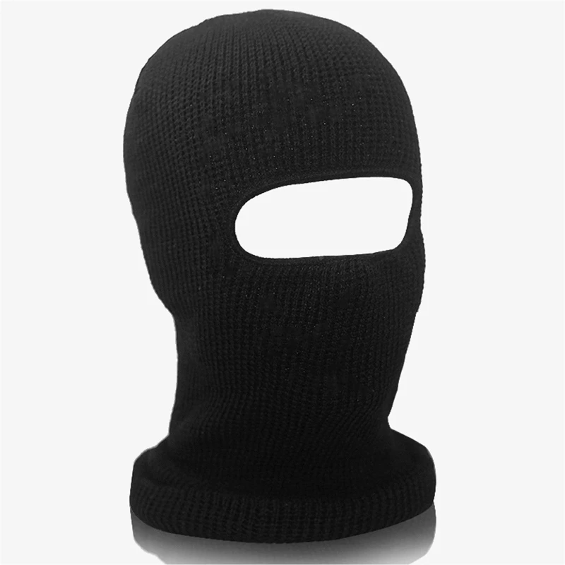 Unisex Winter hats Knitted One Hole Ski Mask Beanies Cycling Windproof Helmet Lining Full Face Cap Neck Warmer