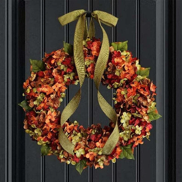 Ammy Artificial Pumpkin Wreath Autumn Harvest Maple Leaf Front Door Garland Thanksgiving Decoration Halloween Party Supplies
