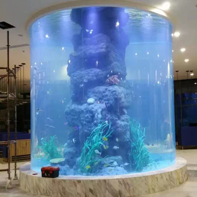 High quality cheap unbreakable round aquarium commercial show fish tanks for gold fish