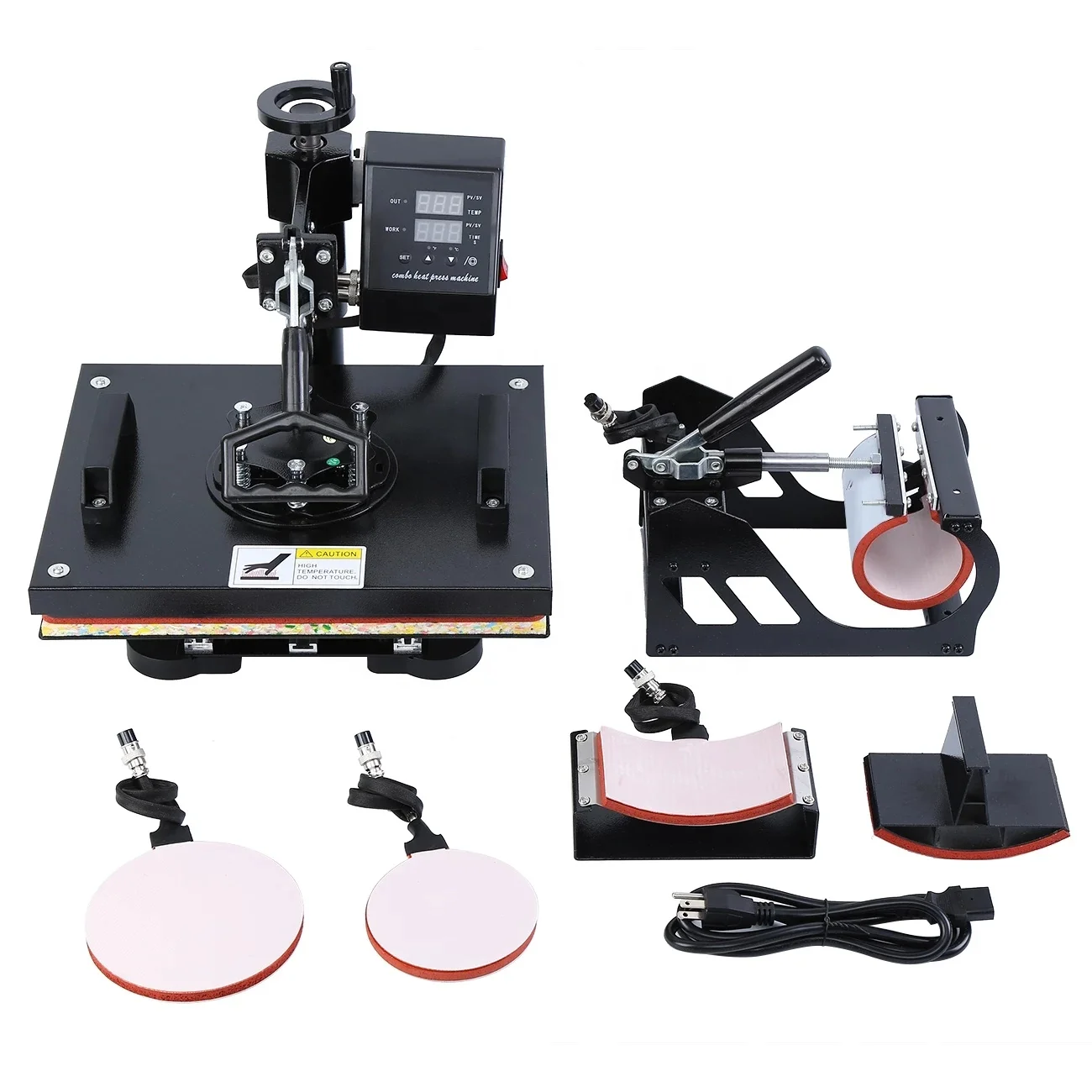 29*38CM 5 in 1 Combo Heat Press Machine Sublimation Printer Thermal Transfer Cloth Cap Mug Plate T-shirt Printing Machine