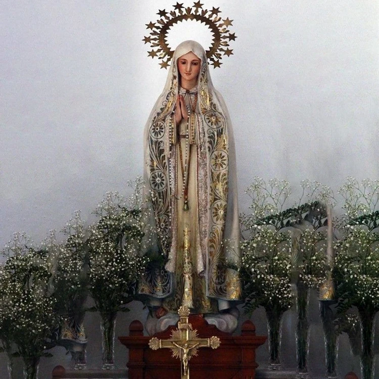 Наружная садовая церковная скульптура религиозная мать Our Lady статуи Фатимы