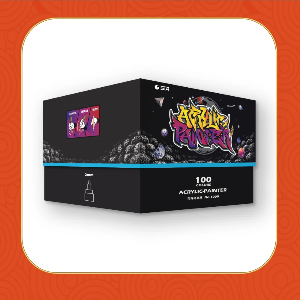 Acrylic Art Markers 15 Sets Water Based Fine Liner Brush Mirror Chrome Metallic Pen Graffiti Spray Paint & Drawing Pack