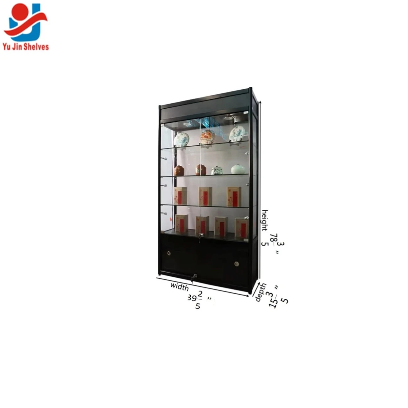vitrine showcase for cosmetic shop full vision display lockable showcase manufacturer exclusive personalized super popular RZ