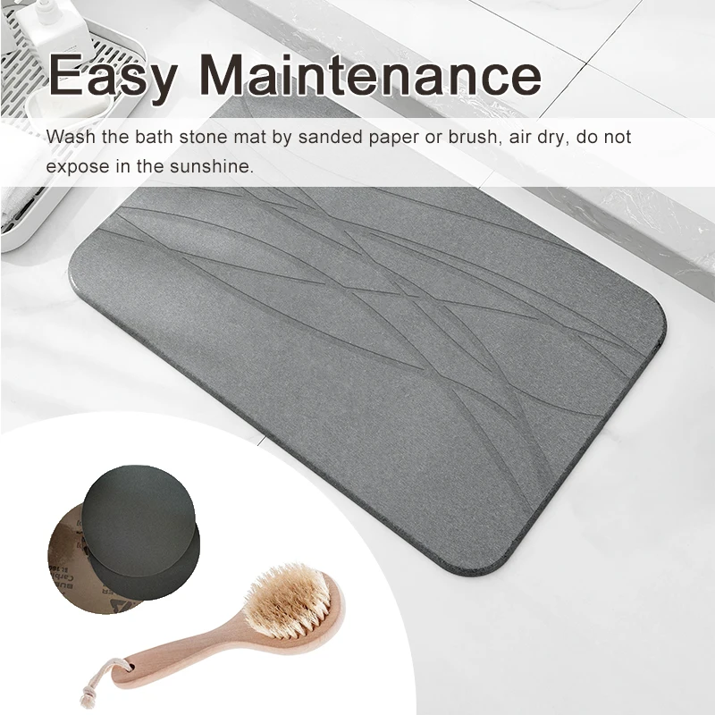 Коврик для ванной, диатомит, камень, Быстросохнущий