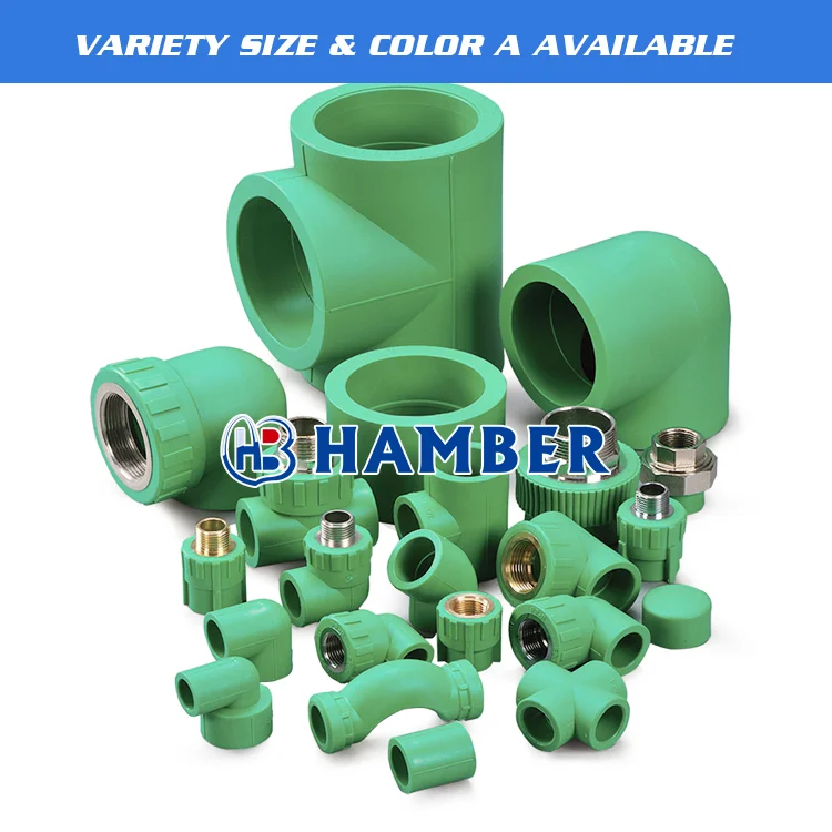 wholesale water pipe ppr plastic plumbing fittings ppr elbow tee coupling pipe connector pipe fittings