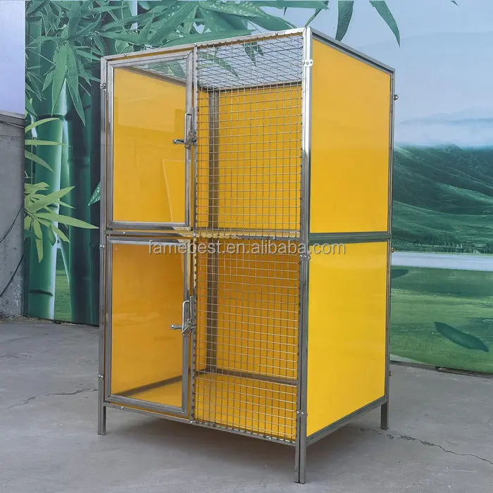 Stainless steel Raised floor kennels Double stack kennels Heavy Duty Dog Enclosure