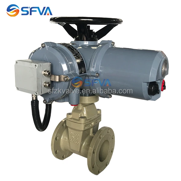 BS5163 PN16 non rising stem ductile iron resilient seat electric actuator drive gate valve