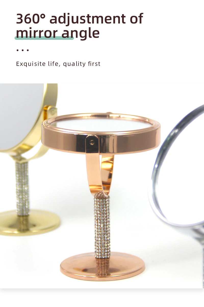 Compact Metal Wind Table Standing Mirror 360 Rotating Vanity Mirror Shaving Makeup Mirror For  Dressing Table Dressing Room