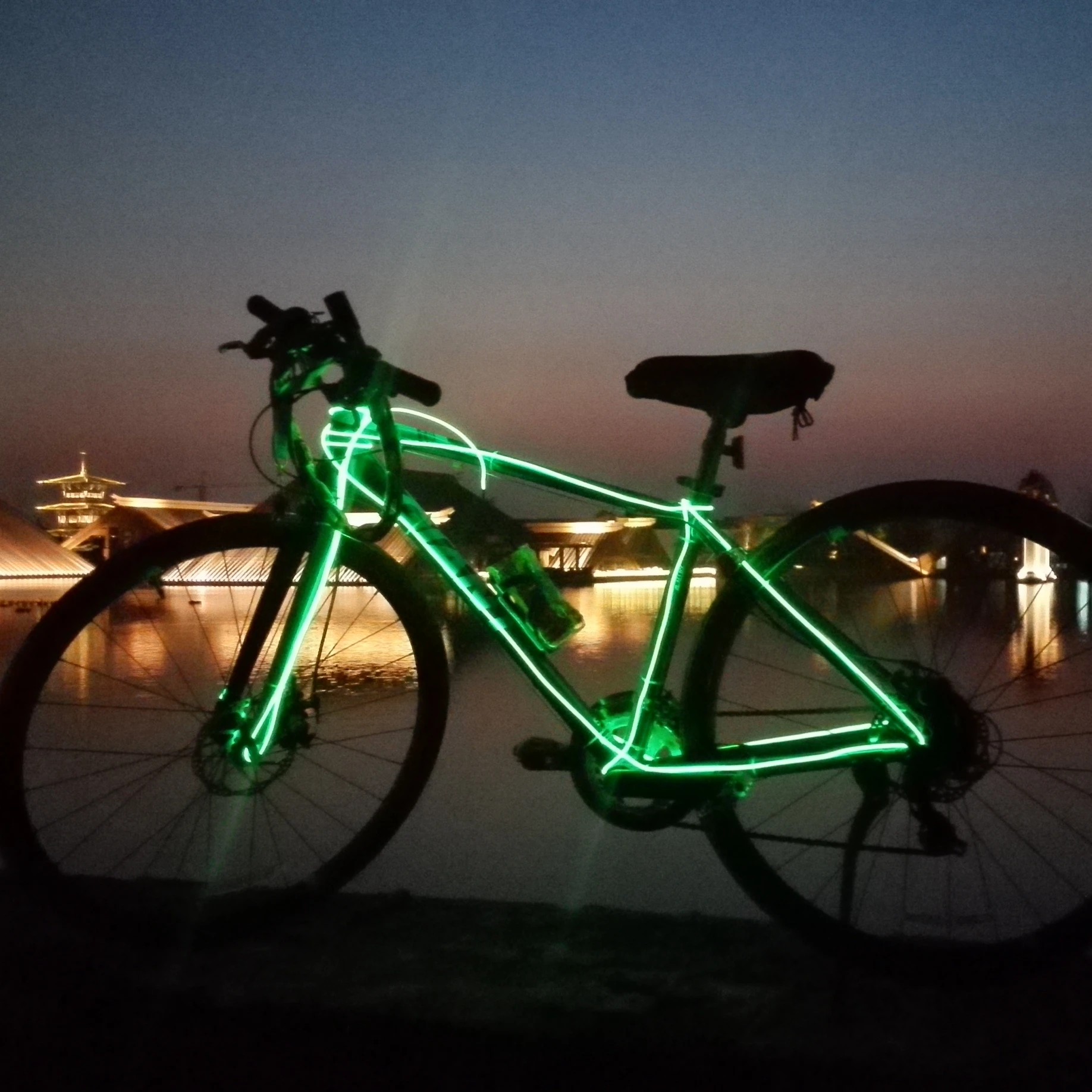 New LED EL Flash Safety Warning Light rope for road riding Bicycle Bike