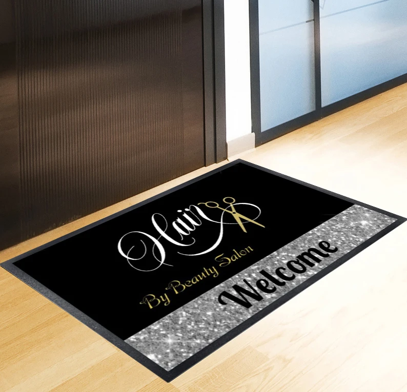 Logo Custom Entrance Doormats Rubber Outdoor Floor Foot Mats Nylon Printed Personal Design Rug Logo Door Mat Indoor For Home