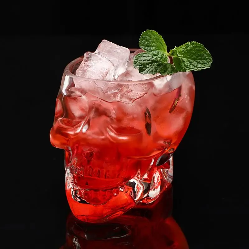 Wholesale Skull Shaped Glass Cup Crystal Wine Glass Creative Cocktail Glass
