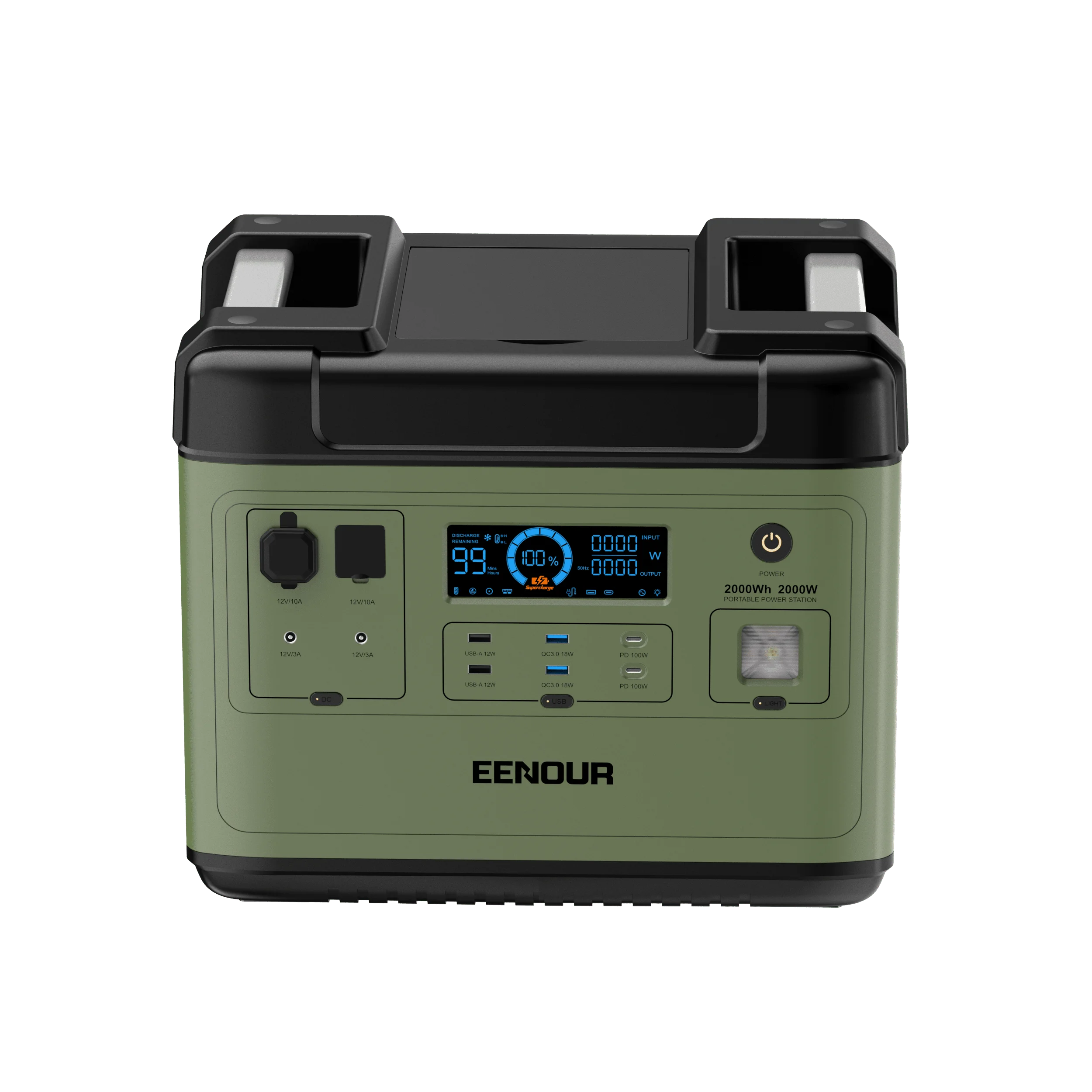 EENOUR Portable Power Station 2000W P2001, 1.5hrs Fast Charge Solar Generator, 2000Wh LiFePO4 Battery UPS Power Supply