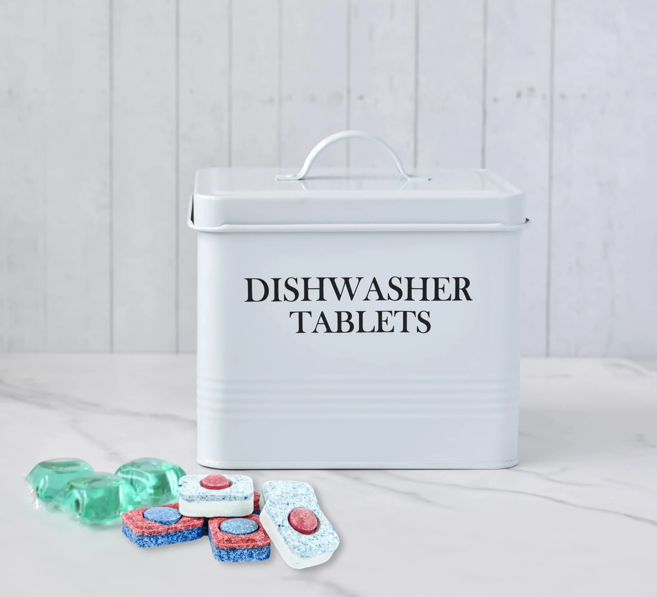 Farmhouse Metal Dish Pods Storage Box Dishwasher Pods Container with Lid