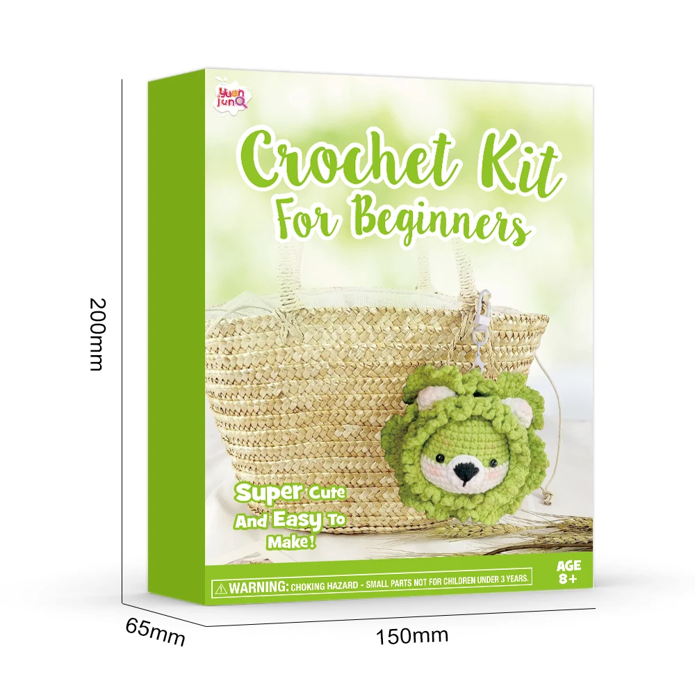 Keychain Cabbage Dog Crochet Kit For Beginners Kids And Adults DIY Knitting Kit With Step-By-Step Video Tutorial