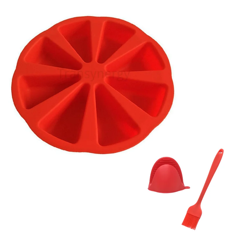 Triangle Cavity Silicone 8 Holes Scone Pan for Oven Bread Mould Microwaves DIY Baking Tool