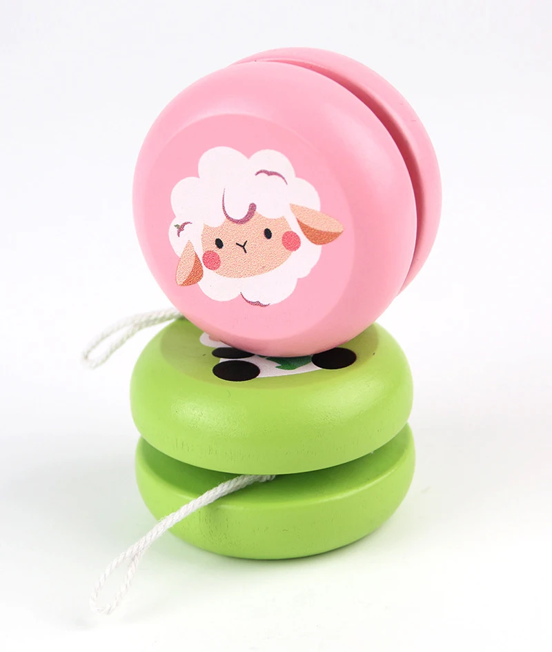 Wholesale Cute Cartoon Animal Children Wooden Yoyo Ball Gift Education Toys