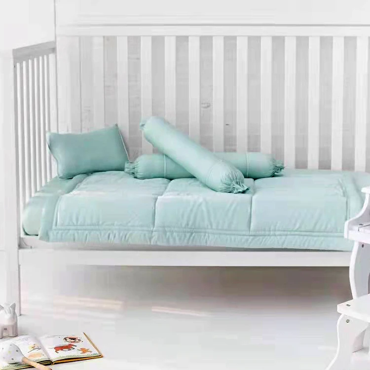 bamboo baby hole pillow set fitted Quilts crib sheet Sleep Bed Covers 3 Piece Baby Bedding