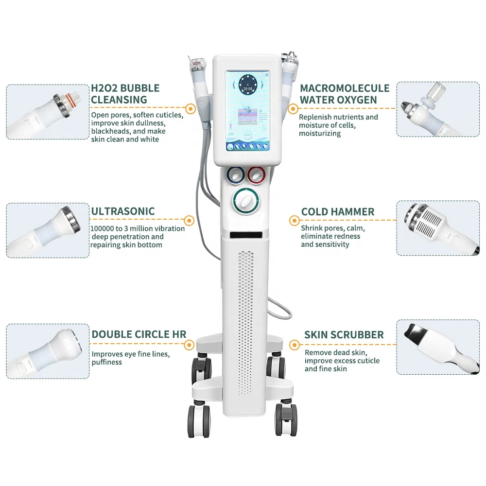Cheap 7 in 1 portable hydra professional facial treatment deep cleaning machine beauty Salon Equipment with skin analyzer