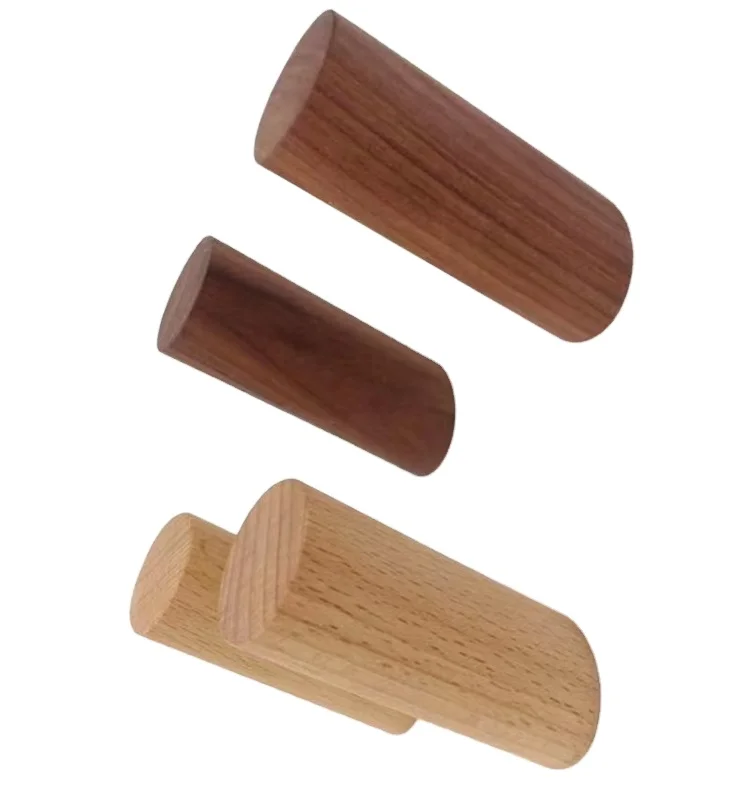 Wood Wall Hooks, 4 Pack Coat Hooks Wall Mounted Rustic Wooden Hooks Robe Hook Hat Rack,Hooks for Hanging