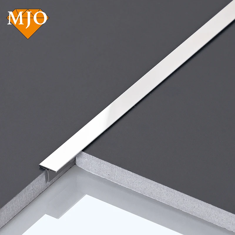 Foshan Manufacturer MJO Stainless Tile Trim Metal Tile Trim For Wall Or Floor Decoration T Channel Decoration Strip OEM Logo