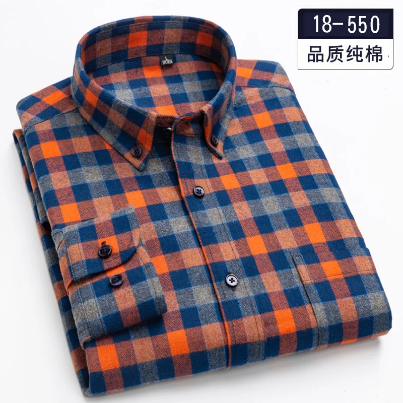 Wholesale autumn Shirt slim Men Clothing  formal shirts 100% cotton plus size shirts for men long sleeve