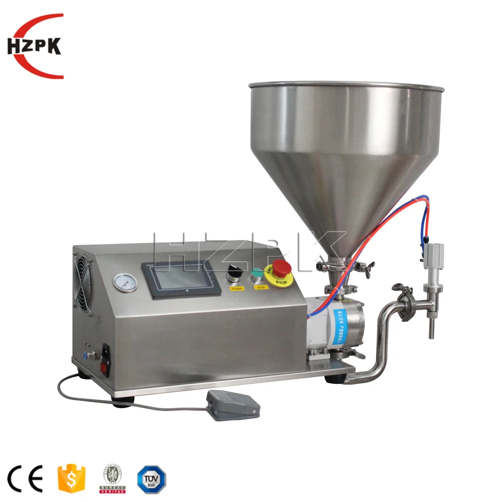 HZPK Lotion Meat Paste Whipped Cream Chargers 5 Gallon Rotor Pump Filling Machine Semi Automatic