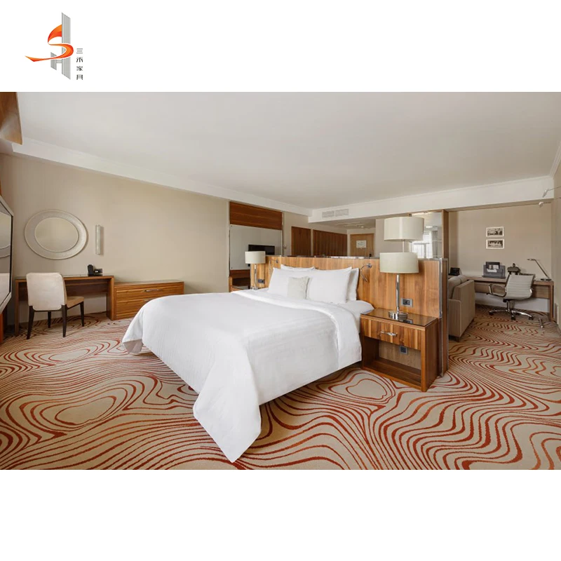 Foshan Furniture Manufacturer Wholesale Luxury Modern King Size Double Bed Hotel Guest Room Bedroom Furniture Sets