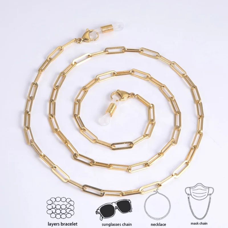 Новое поступление, металлическая цепочка для ожерелья, очков, Маскировочная цепочка для очков, позолоченная цепочка KC, Женский держатель для солнцезащитных очков
