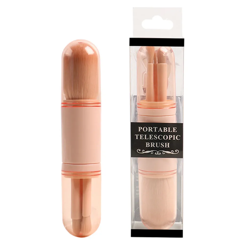 New Portable Soft Makeup Brush Double Sided Retractable 4 In 1 Mini Portable Travel Makeup Brush Set