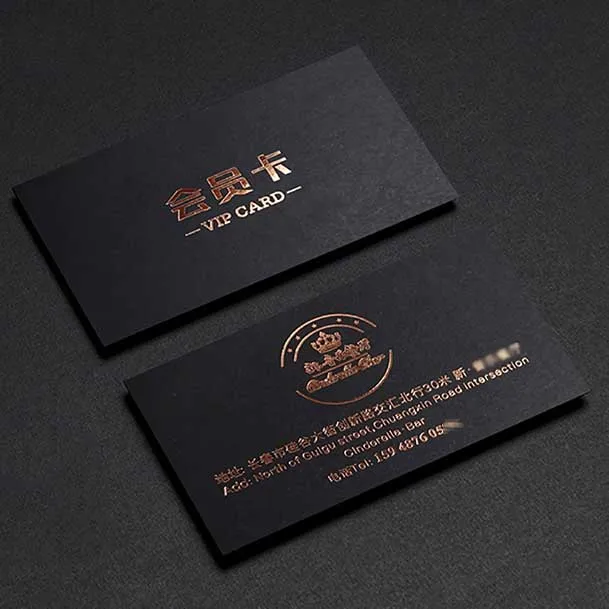 China factory competitive price thick paper custom embossed foil printing business cards with own logo