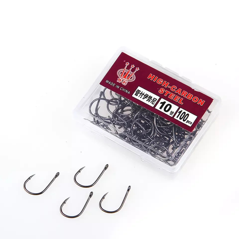 100PCS/Box High Carbon Steel Fishhooks Pesca Hook Fishing Hooks Set High Efficiency Barbed Carp Fishing Hooks