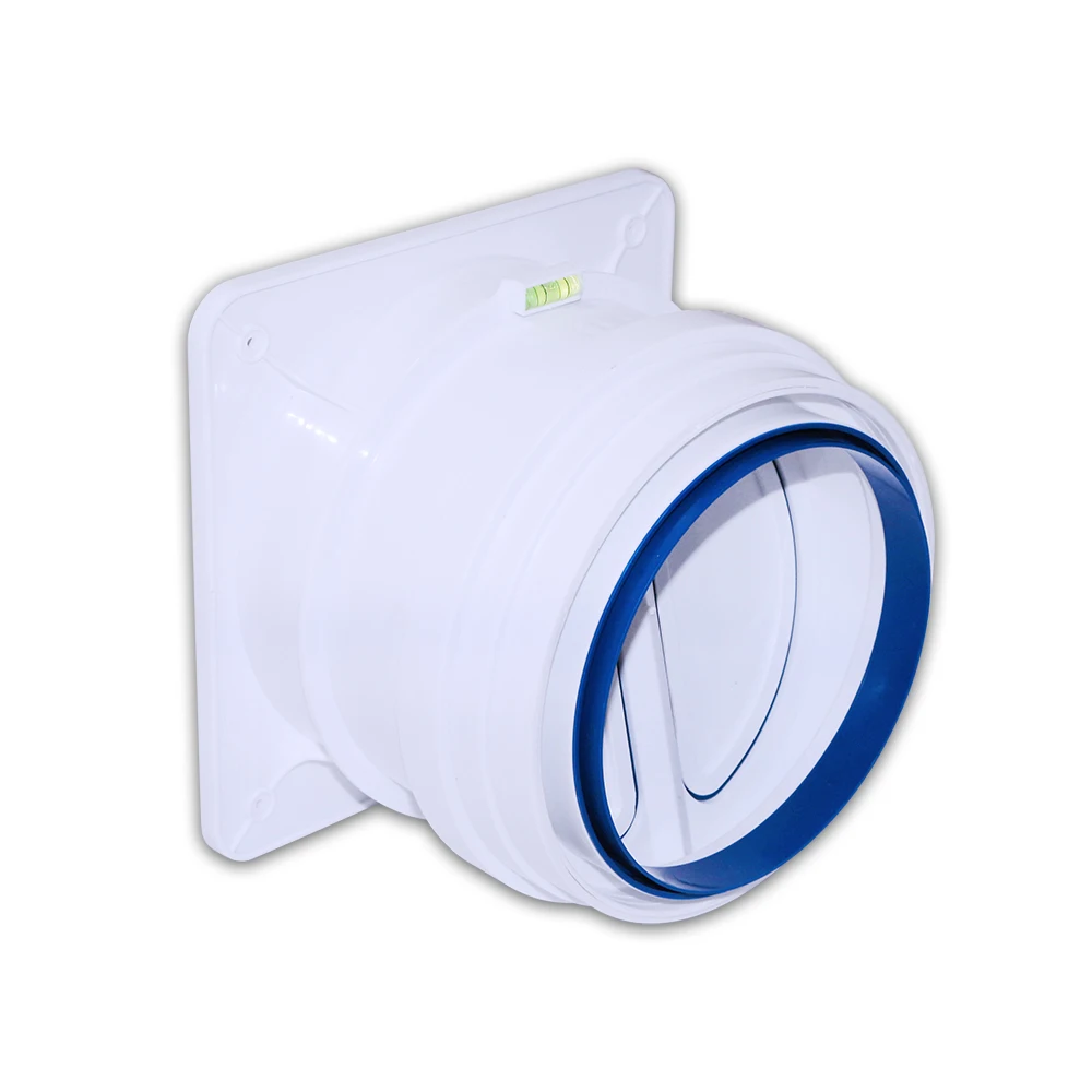 Backdraft Damper One-Way Airflow Ducting Insert with Spring-Loaded Folding Blades for Ducting in Range Hoods and Bathrooms