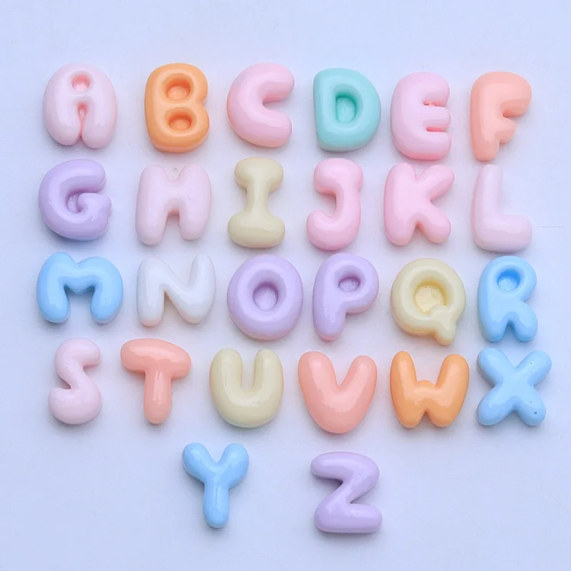 Wholesale price custom DIY letter craft accessories cartoon rainbow blend cream glue phone case patch resin charm for decoration