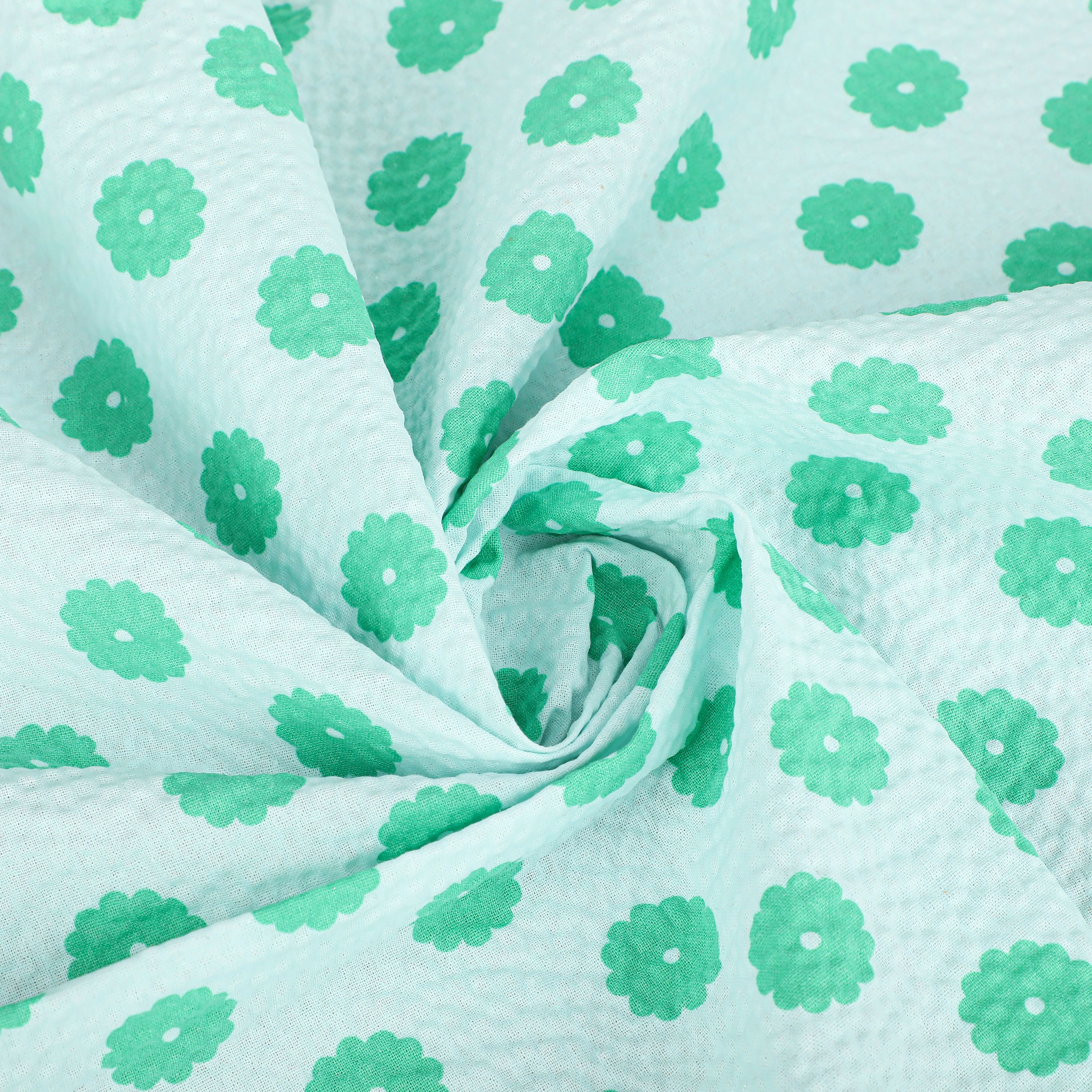 Good Quality Heat Resistant Light Weight Bubble Cloth Printing Salt Shrink Home Textile Clothing Custom Printed Fabric