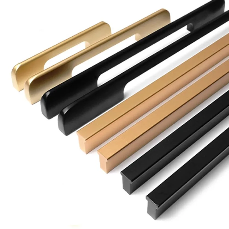 Factory Direct Cheap Customization Of Length T Shape L Shape Aluminum Profile Gold Black Furniture Handles