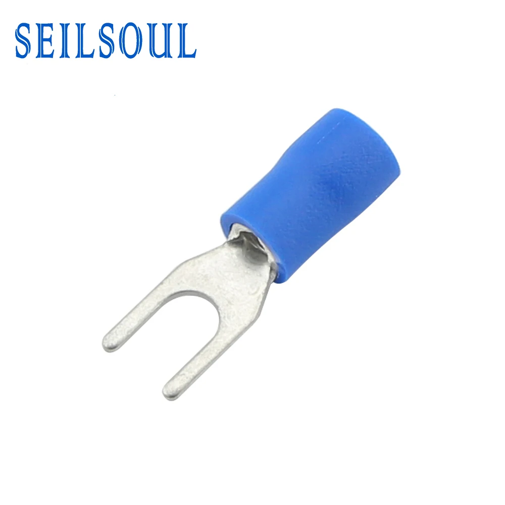 Sv1.25-6S Awg22-16 1/4 Pvc Insulated Copper Cable Electrical Spade Terminal Lug Crimp Fork Connectors