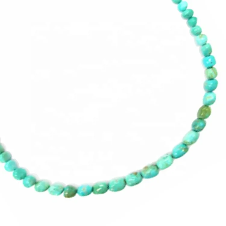 Round Arizona Turquoise Stone Necklace Gemstone Turquoise Beaded Necklace