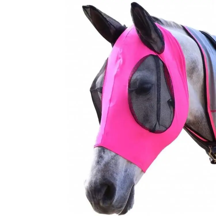 
Custom Hot Sale Stretch Ly-cra Ventilated Prevent Fly and Insect Bites Horse Comfort Fit Fly Masking 