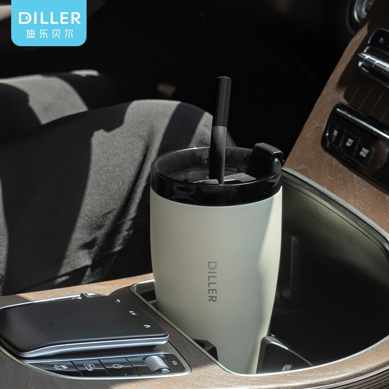 Bulk custom logo vacuum insulated double wall metal stainless steel cold drink travel coffee tumbler mug with straw lid