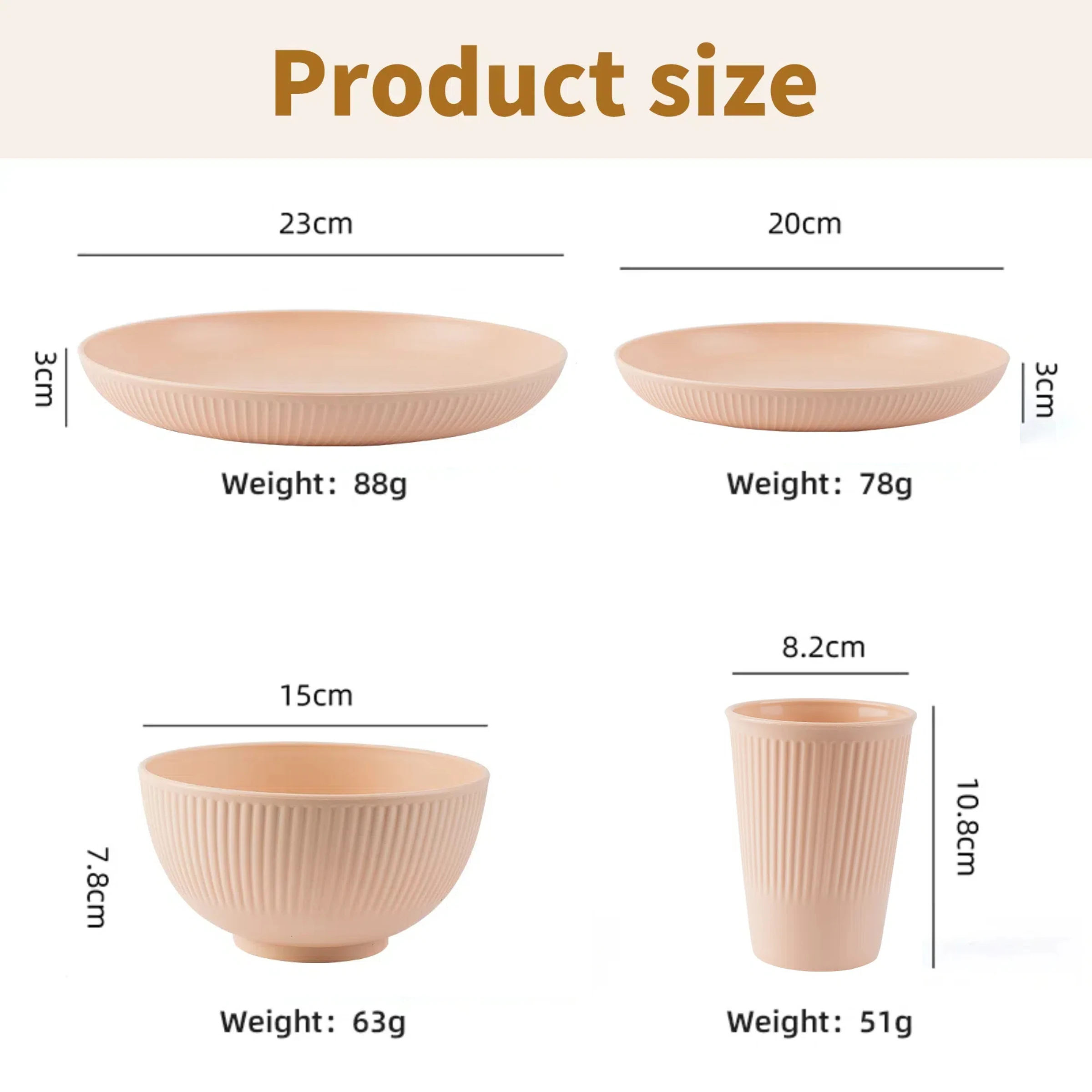 16 pcs Colorful Tableware Set Reusable Plastic Cups Plates Bowls PP Material Durable Dinnerware Set