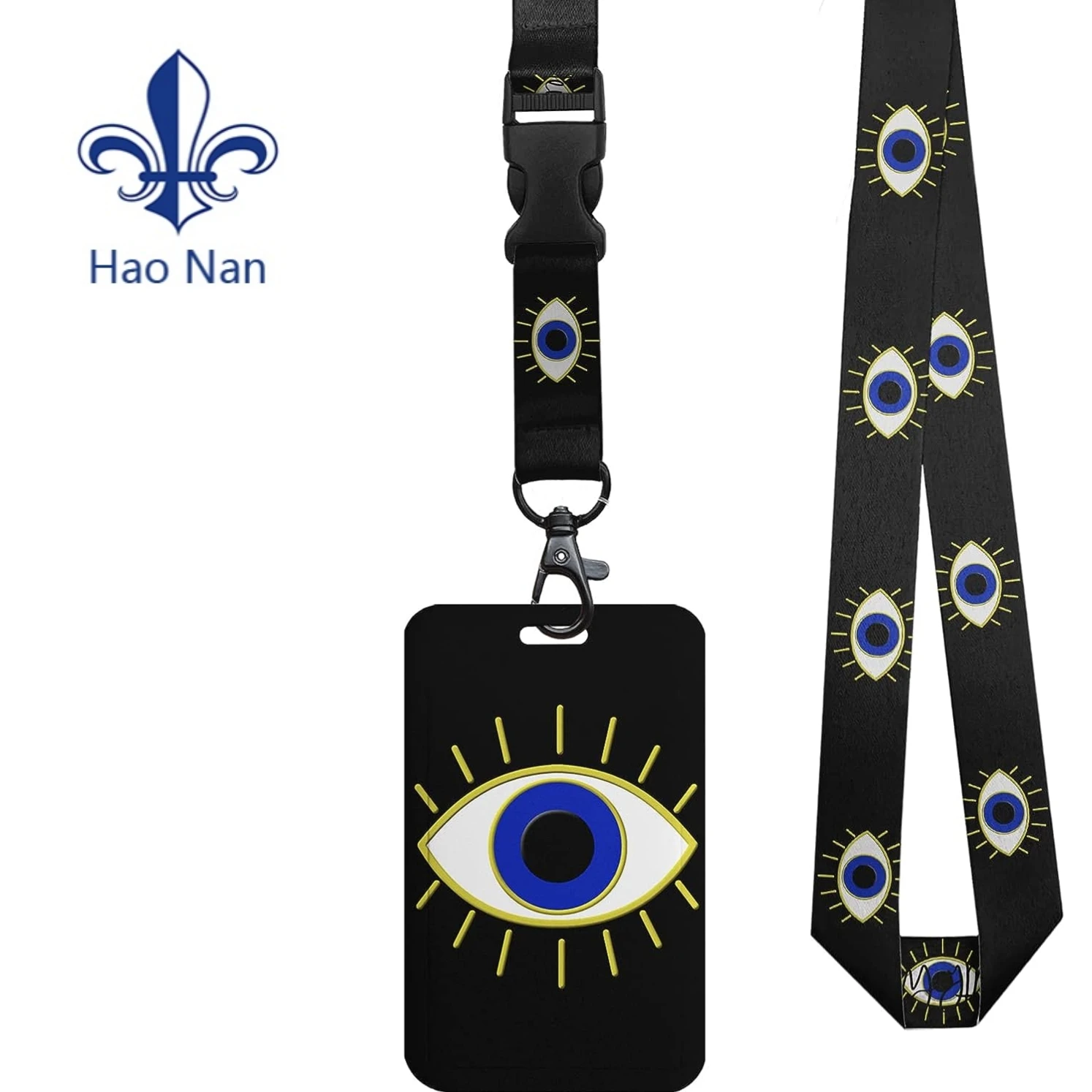 Custom Logo Lanyard Polyester Neck Strap Card Holder Promotional Lanyard With Plastic ID Card Badge Holder