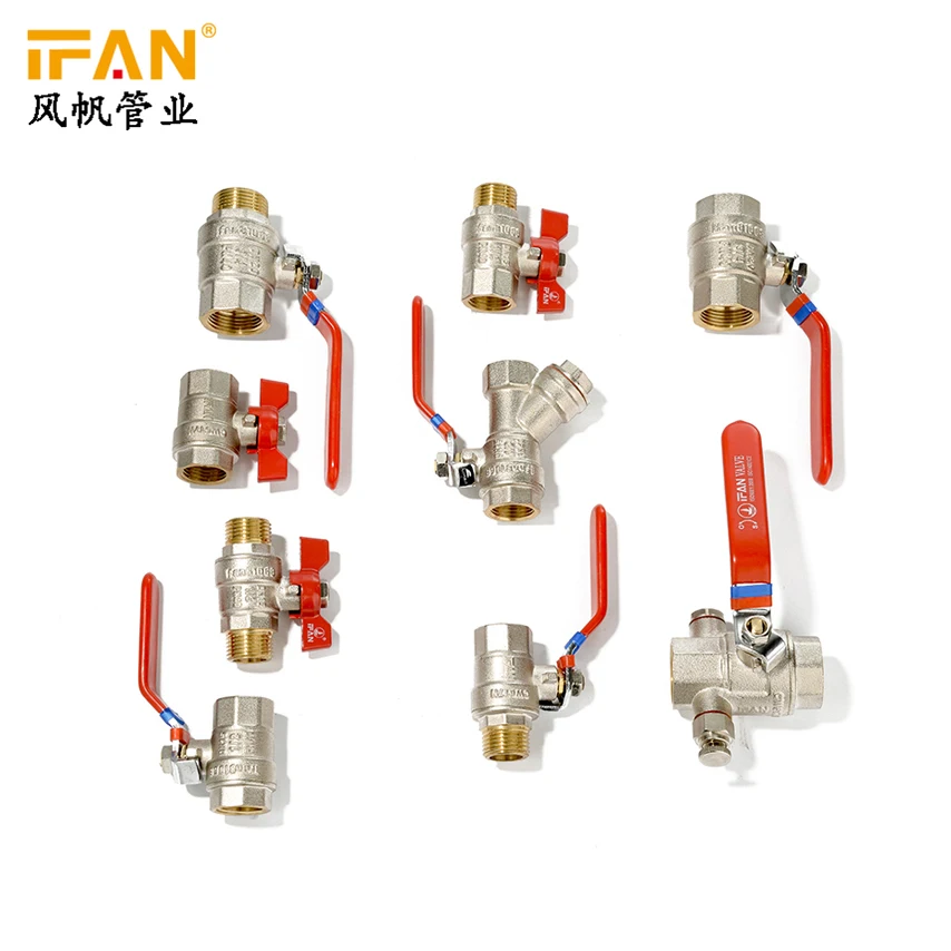 Латунный шаровой кран с красной ручкой, 1/2 дюйма, 3/4 дюйма, 1 дюйм, наружная резьба 81068 дюйма, новый