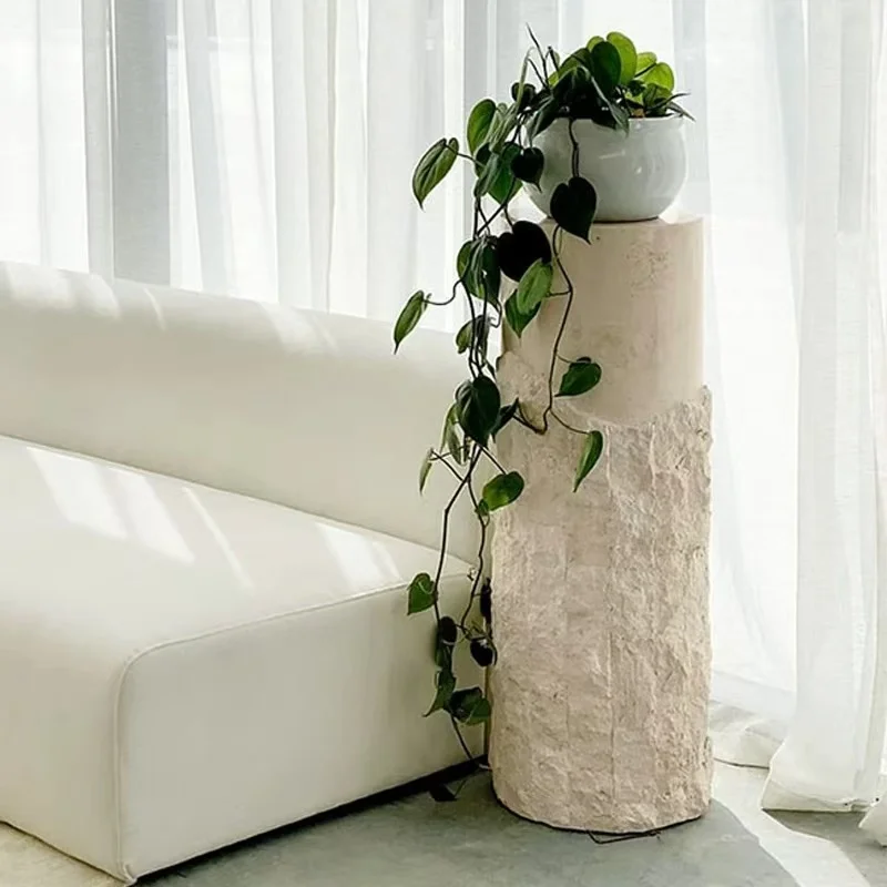 Villa Courtyard Floor Travertine Column Gardening Decoration Travertine Columns For Decor Outdoor Garden