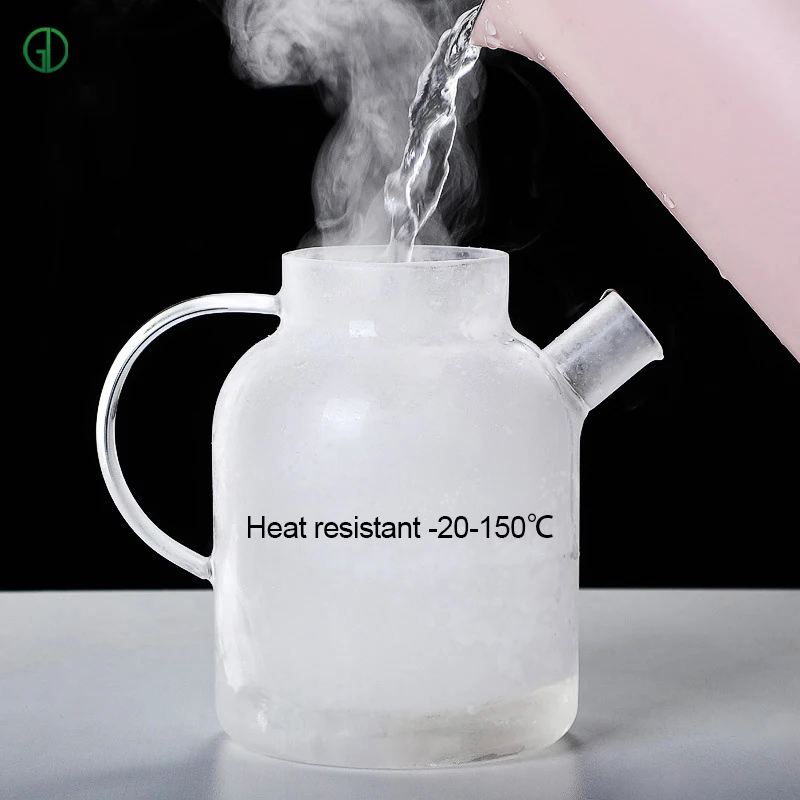 Heat Resistant Handmade Borosilicate Bamboo Lid Glass Teapot With Tea Cups Set In Gift Box