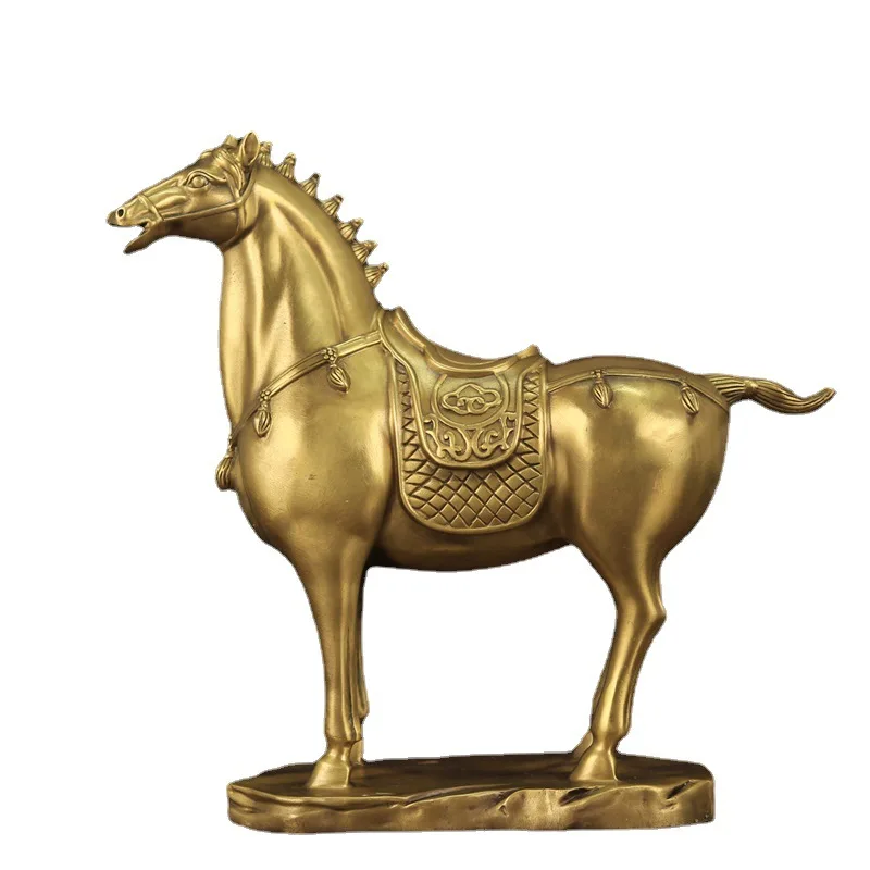 Manufacture multicolour Christmas art table top decoration handicraft golden copper generals horse ornaments