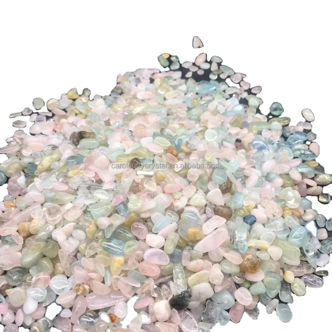 Wholesale Natural Rainbow Morgan Stone Irregular Crushed Stone for Home Decorate