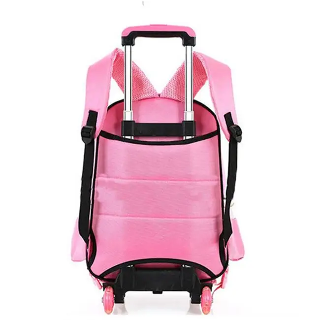 Custom Backpack pink girl school trolley bag with detachable backpack for Vietnam Market