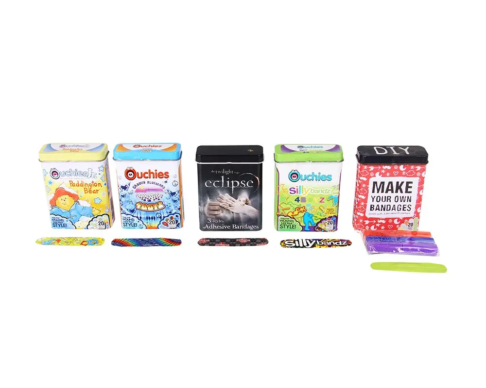 Waterproof bandaid Cartoon Cute Kids Adhesive First Aid Bandages in tin box