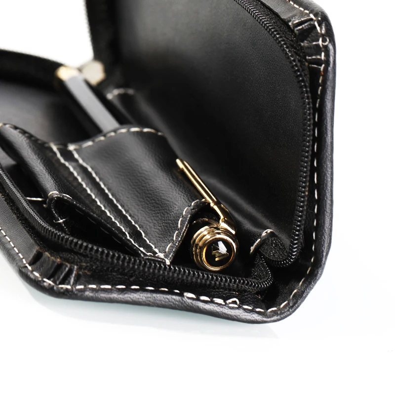 Leather Pen Pencil Bag Pen Case For School Pencil Holder For Office Metal Fountain Pen Pouch Leather Gift Box
